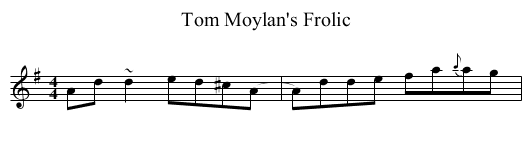 Tom Moylan's Frolic - staff notation