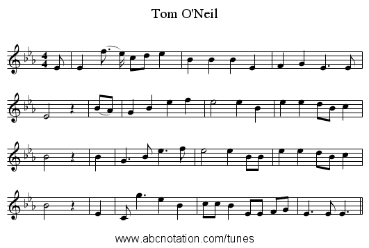 Tom O'Neil - staff notation