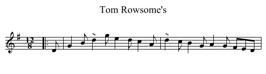 Tom Rowsome's - staff notation