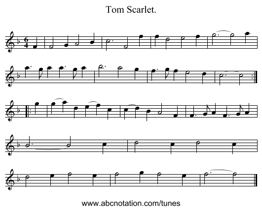 Tom Scarlet. - staff notation