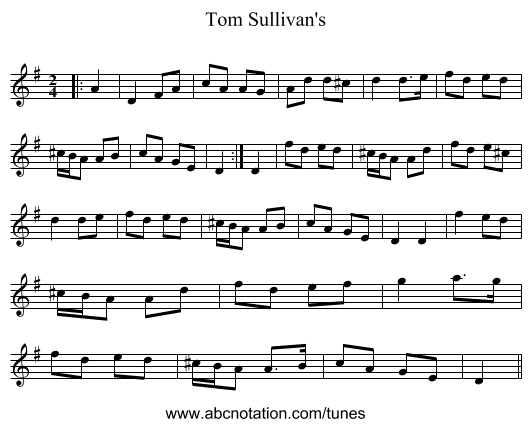 Tom Sullivan's - staff notation