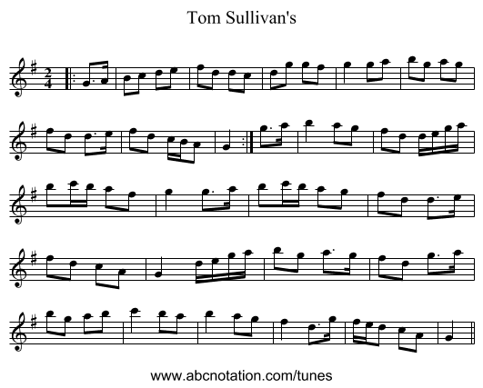 Tom Sullivan's - staff notation