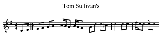 Tom Sullivan's - staff notation