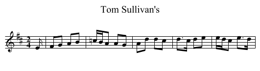 Tom Sullivan's - staff notation