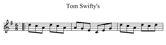 Tom Swifty's - staff notation
