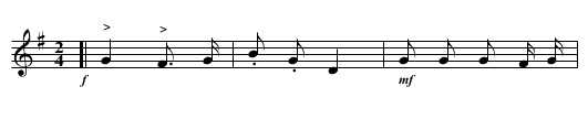 Tom, the Piper's Son - staff notation