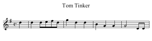 Tom Tinker - staff notation