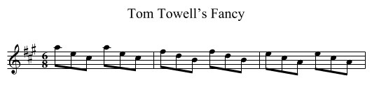 Tom Towell’s Fancy - staff notation