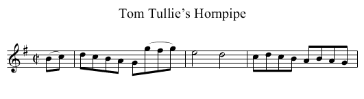 Tom Tullie’s Hornpipe - staff notation