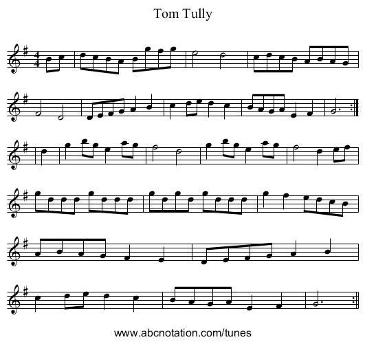 Tom Tully - staff notation