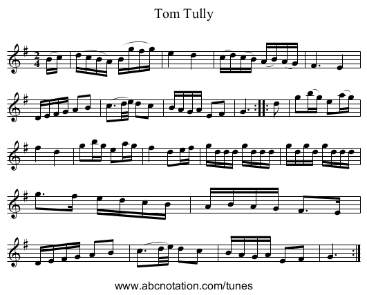 Tom Tully - staff notation
