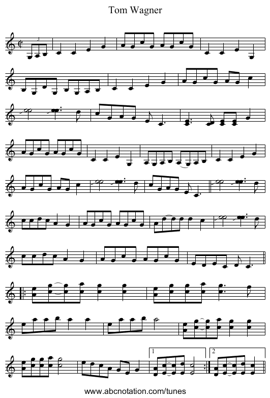 Tom Wagner - staff notation