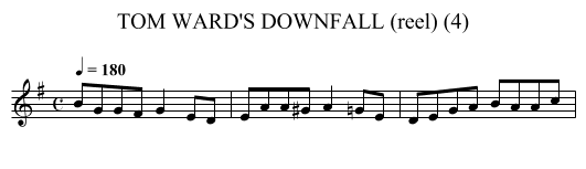 TOM WARD'S DOWNFALL (reel) (4) - staff notation