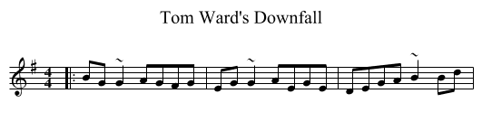 Tom Ward's Downfall - staff notation