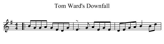 Tom Ward's Downfall - staff notation