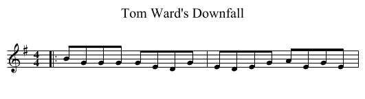 Tom Ward's Downfall - staff notation