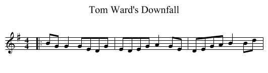 Tom Ward's Downfall - staff notation