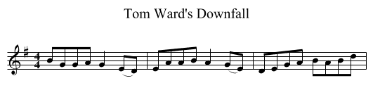 Tom Ward's Downfall - staff notation