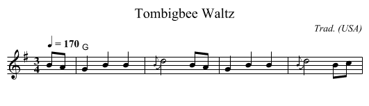 Tombigbee Waltz - staff notation