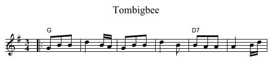 Tombigbee - staff notation