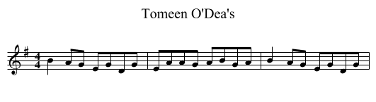Tomeen O'Dea's - staff notation