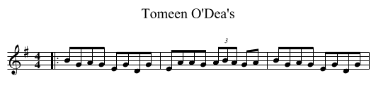 Tomeen O'Dea's - staff notation