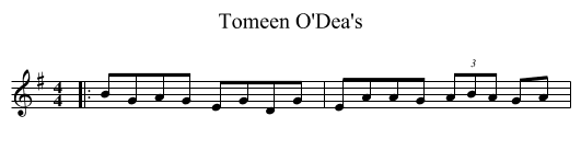 Tomeen O'Dea's - staff notation