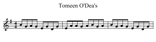 Tomeen O'Dea's - staff notation