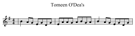 Tomeen O'Dea's - staff notation