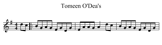 Tomeen O'Dea's - staff notation