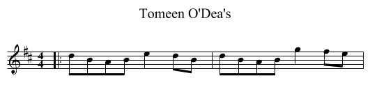 Tomeen O'Dea's - staff notation