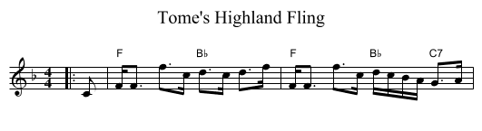 Tome's Highland Fling - staff notation