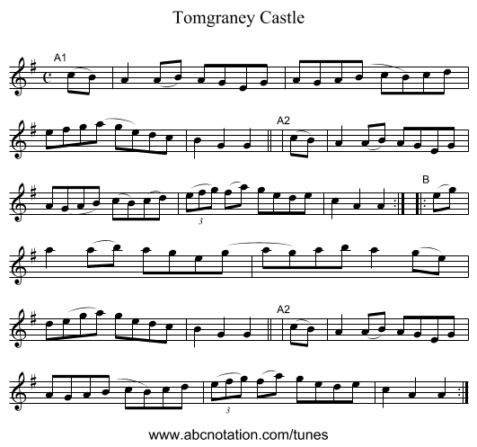 Tomgraney Castle - staff notation