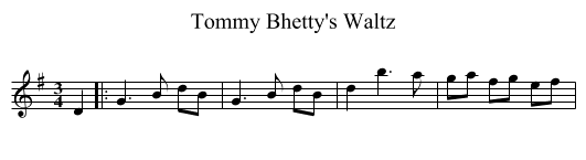 Tommy Bhetty's Waltz - staff notation
