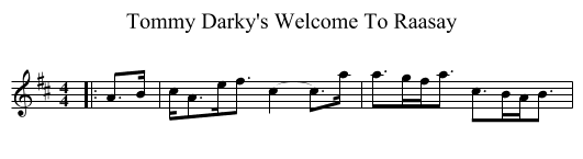 Tommy Darky's Welcome To Raasay - staff notation