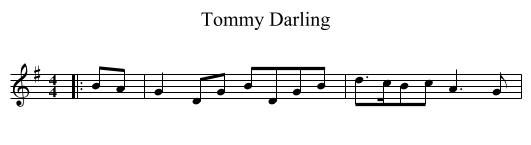 Tommy Darling - staff notation