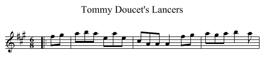 Tommy Doucet's Lancers - staff notation