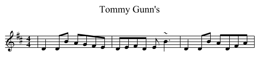 Tommy Gunn's - staff notation