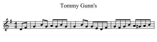 Tommy Gunn's - staff notation