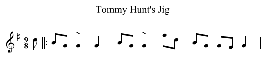 Tommy Hunt's Jig - staff notation