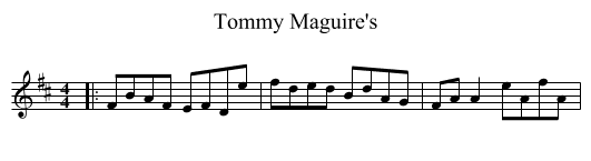 Tommy Maguire's - staff notation