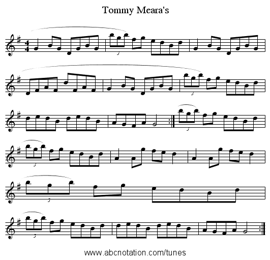 Tommy Meara's - staff notation