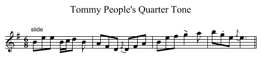 Tommy People's Quarter Tone - staff notation