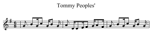 Tommy Peoples' - staff notation