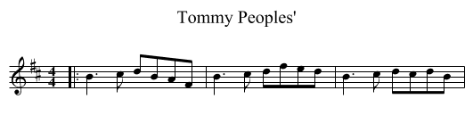 Tommy Peoples' - staff notation
