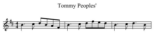 Tommy Peoples' - staff notation