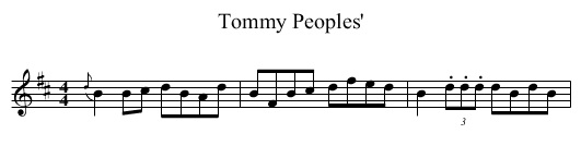 Tommy Peoples' - staff notation