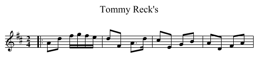 Tommy Reck's - staff notation