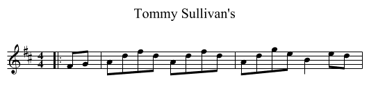 Tommy Sullivan's - staff notation