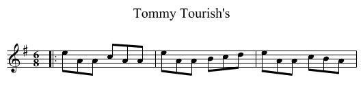 Tommy Tourish's - staff notation
